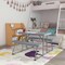 Emma and Oliver Aryka Kid's Easy Fold Waterproof, Stain and Impact Resistant Plastic Picnic Table with Benches and Steel Tube Frame